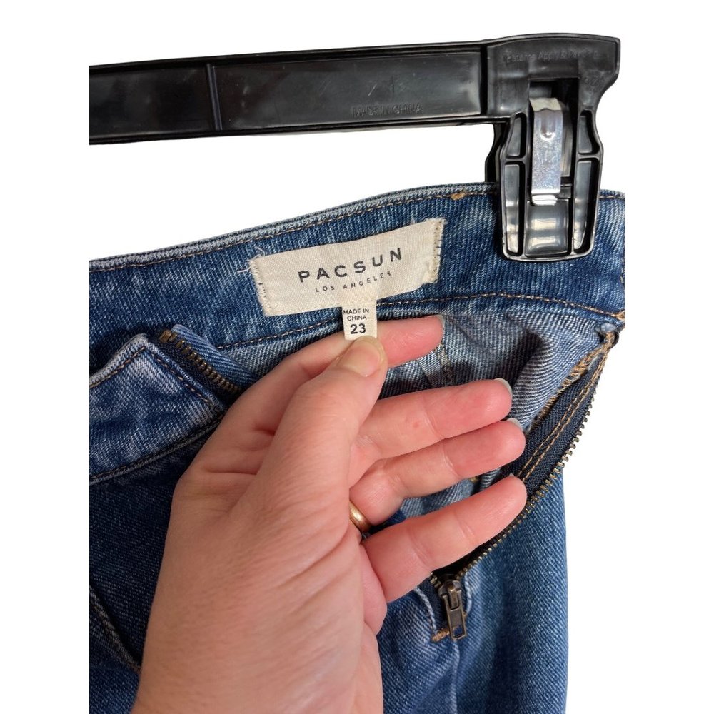 Pacsun Blue Denim Mini Skirt Zipper 23 XS - Picture 4 of 7